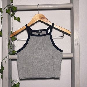 TOPSHOP Grey Crop Top